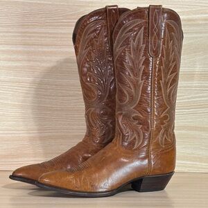 Larry Mahan El Paso Brown Leather Cowboy Boots Men’s 10M Made in USA
